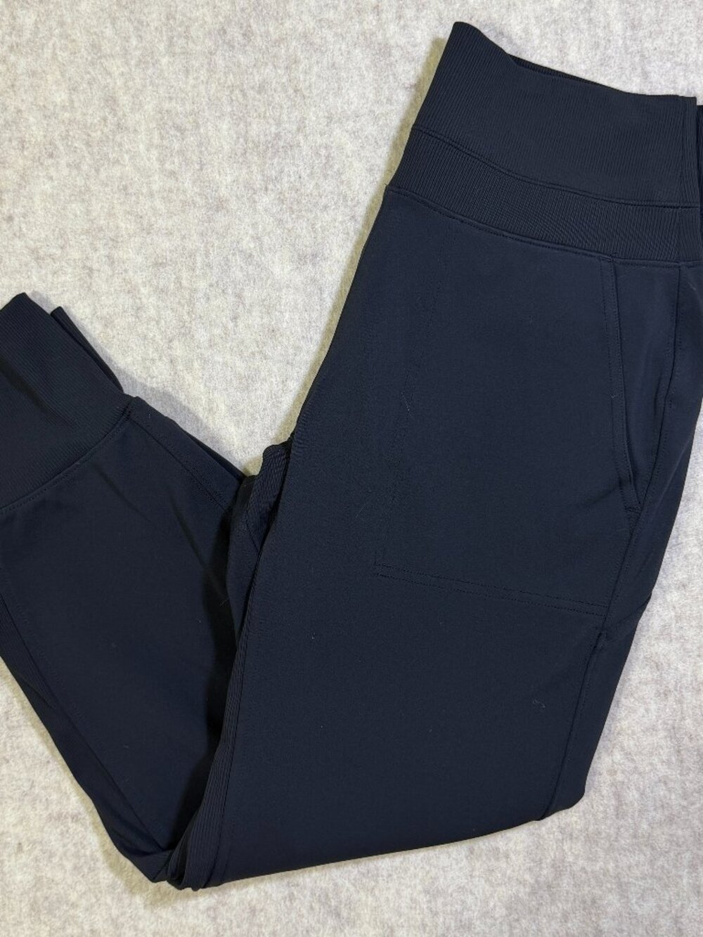 Athleta Venice High Rise Jogger Black Size S Ribbed Zip Pocket Pants
